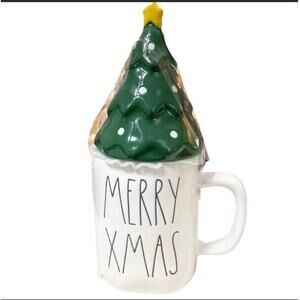 NEW Rae Dunn Christmas TREE TOPPER & MERRY XMAS MUG 9.5" Coffee Tea Hot Cocoa